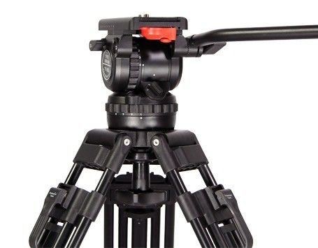 Fotografia video professionale treppiede in fibra di carbonio di 75 mm di diametro con manico singolo