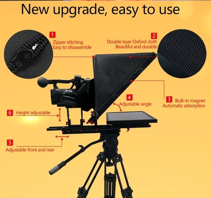24 pollici Monitor Studio Computer Embedded Teleprompter Broadcast Grade con Caster Tripod