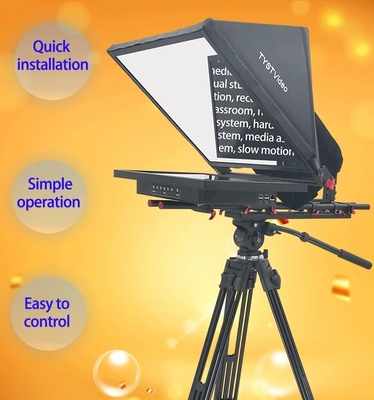 24 pollici Monitor Studio Computer Embedded Teleprompter Broadcast Grade con Caster Tripod