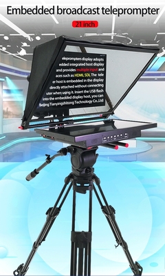 24 pollici Monitor Studio Computer Embedded Teleprompter Broadcast Grade con Caster Tripod