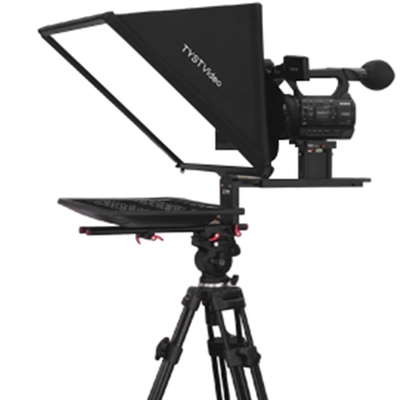 24 INCH Studio Teleprompter a monitor singolo con telecomando wireless e vetro temperato