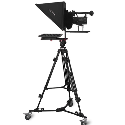 24 INCH Studio Teleprompter a monitor singolo con telecomando wireless e vetro temperato