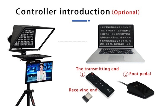 24 pollici Flip Teleprompter per Studio Monitor Alta trasmissione di luce