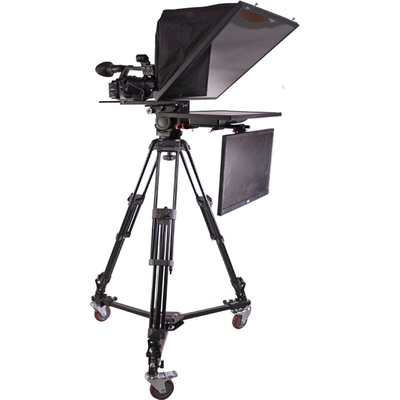 Live streaming con Teleprompter portatile da 21 pollici e treppiede