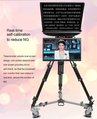 Live streaming con Teleprompter portatile da 21 pollici e treppiede