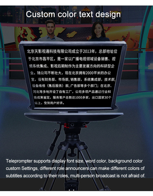 Teleprompter per laptop in studio da 24 pollici con treppiede e vetro temperato