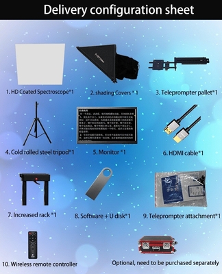 Teleprompter portatile da 21 pollici per il controllo dello schermo