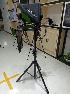 TS2000 Teleprompter civile a doppio schermo con disegno in tessuto di nylon e metallo nero da 20 pollici