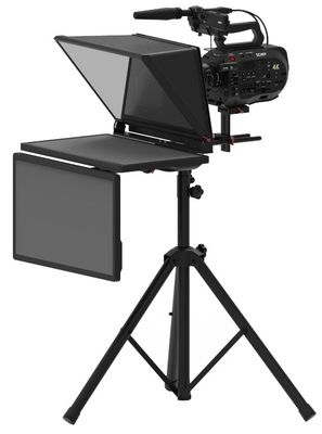 Teleprompter della fotocamera 22 pollici doppio schermo con telecomando e software di studio