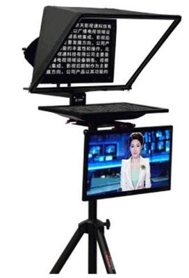 Teleprompter della fotocamera 22 pollici doppio schermo con telecomando e software di studio