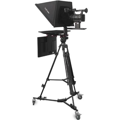 TS-T110/22D Studio Teleprompter 22 pollici Dual Screen Caster PTZ Tripod Tempered Glass