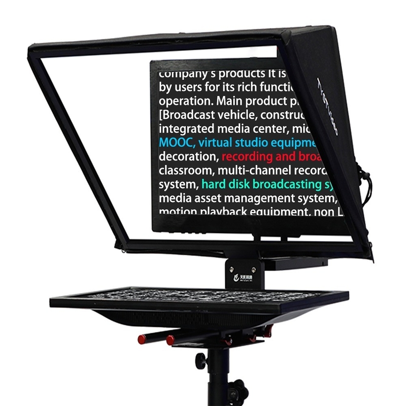 Teleprompter da 20 pollici per streaming video in diretta a 10-30 piedi di distanza operativa