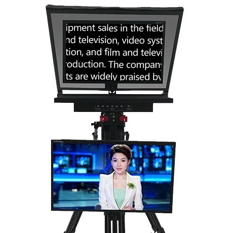 24 pollici Prompter integrato Computer Teleprompter a doppio schermo per studi e discorsi scolastici