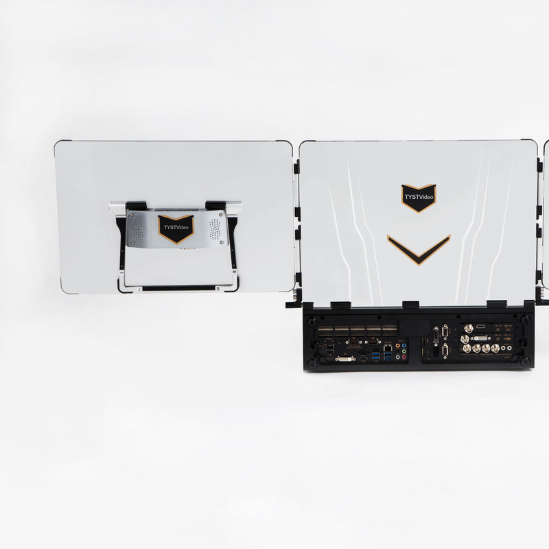 Sorgente di segnale Internet 17,3 pollici Attrezzatura di streaming dal vivo su tre schermi per giochi sportivi portatili all'aperto